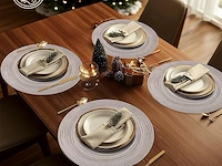 Set v 12 ronde placemats grijs - afbeelding 1 van  4