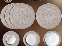 Set v 12 ronde placemats grijs - afbeelding 3 van  4