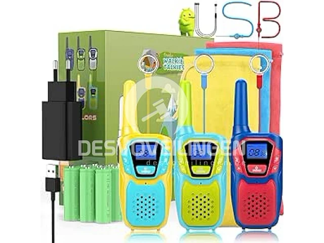 Set v 3 accu walkie-talkie fun-colours?kids - afbeelding 1 van  3