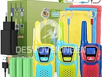 Set v 3 accu walkie-talkie fun-colours?kids - afbeelding 1 van  3