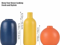 Set v 3 keramische vaasjes - afbeelding 2 van  2