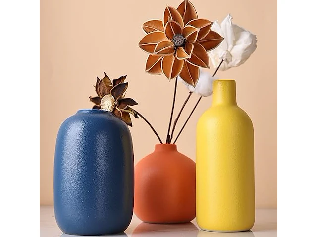 Set v 3 keramische vaasjes - afbeelding 2 van  7
