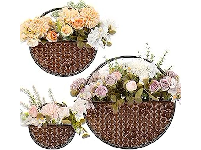 Set v 3 ronde bloempotten metaal - afbeelding 2 van  3