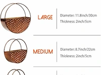 Set v 3 ronde bloempotten metaal - afbeelding 3 van  4