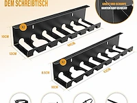 Set v 4 kabelgoten voor bureau zwart - afbeelding 4 van  6
