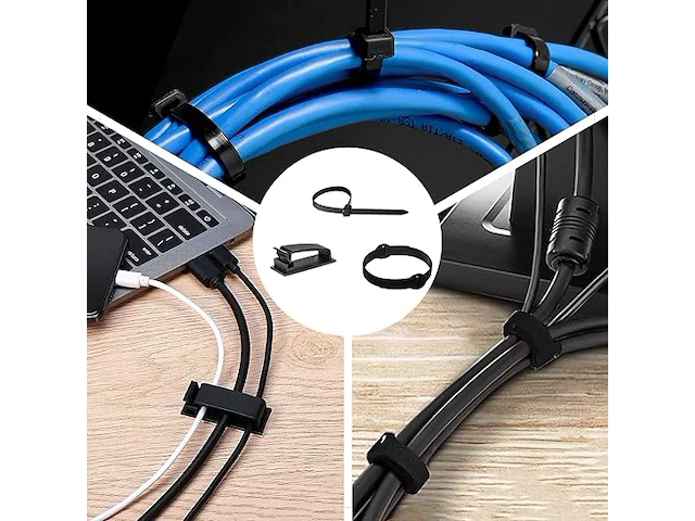 Set v 4 kabelgoten voor bureau zwart - afbeelding 3 van  6