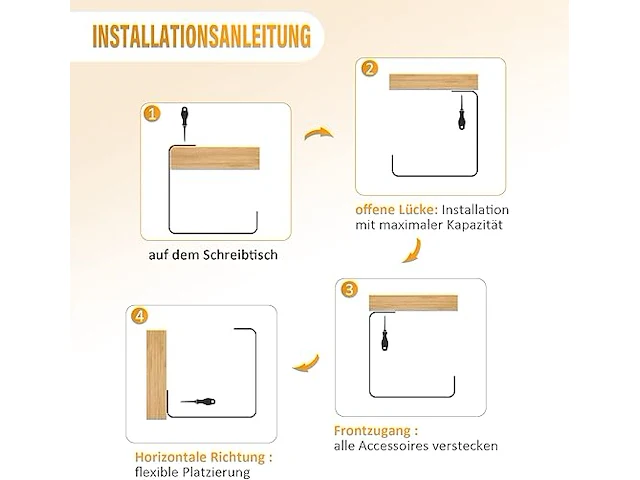 Set v 4 kabelgoten voor bureau zwart - afbeelding 5 van  6
