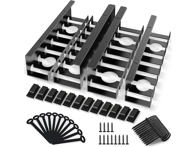 Set v 4 kabelgoten voor bureau zwart - afbeelding 1 van  3