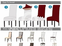 Set v 4 stretch stoelhoezen zwart - afbeelding 3 van  5