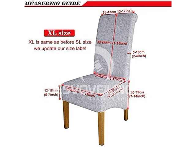 Set v 4 stretch stoelhoezen zwart - afbeelding 4 van  5