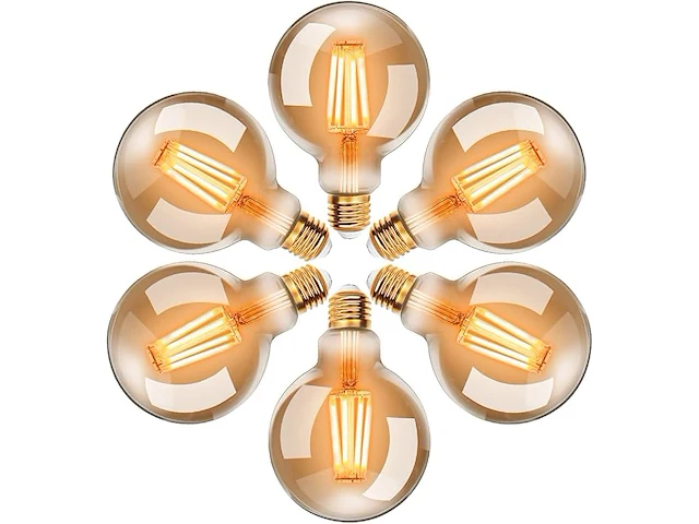 Set v 6 vintage g95 e27led lampen - afbeelding 2 van  4