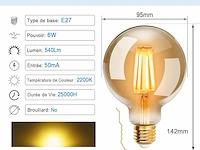 Set v 6 vintage g95 e27led lampen - afbeelding 3 van  4