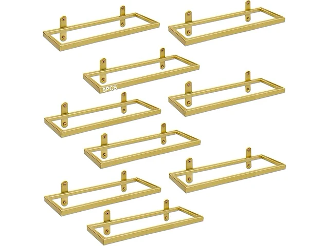 Set v 9 hangende wijnfleshouders goudkleurig - afbeelding 1 van  4