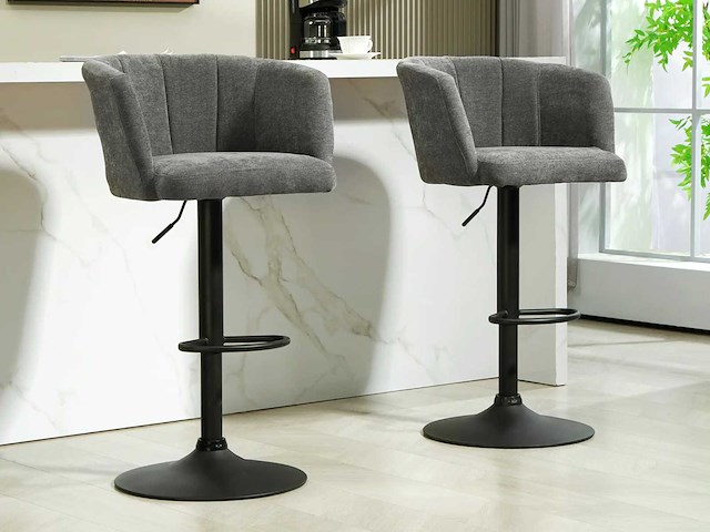 Set van 2 barkrukken, emmerrugleuning, in hoogte verstelbaar - afbeelding 1 van  6