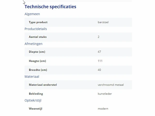 Set van 2 barstoelen - afbeelding 6 van  6