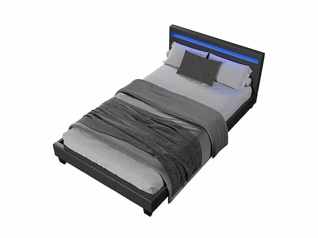 Set van 2 bedden 120x200cm met led verlichting en lattenbodem - afbeelding 4 van  10