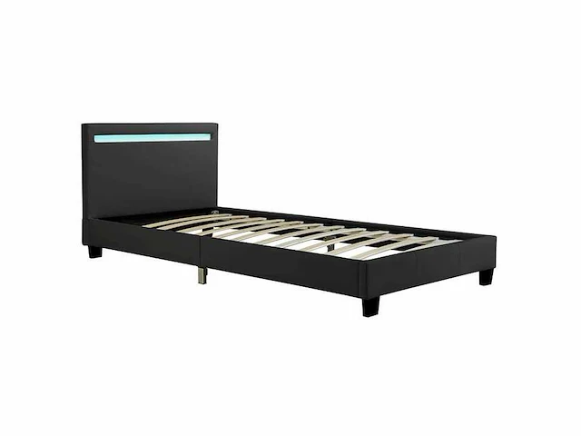 Set van 2 bedden met led verlichting en lattenbodem - 90x200cm - afbeelding 6 van  8