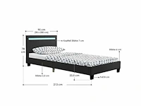 Set van 2 bedden met led verlichting en lattenbodem - 90x200cm - afbeelding 7 van  8