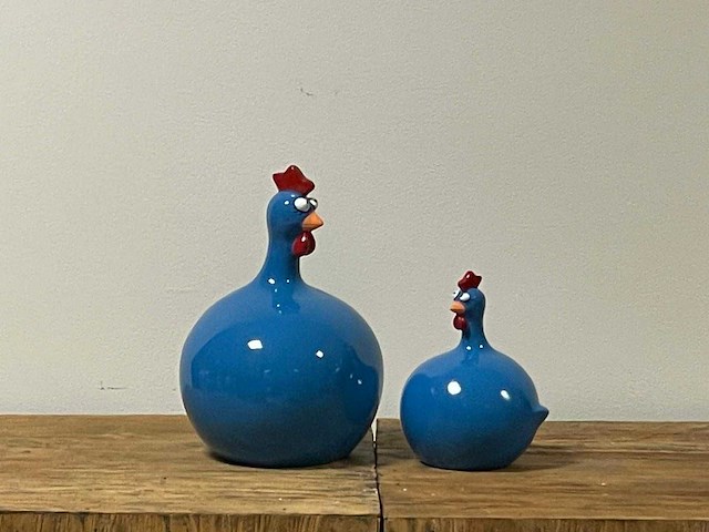 Set van 2 bolkippen h25cm & h14cm blue - afbeelding 1 van  2