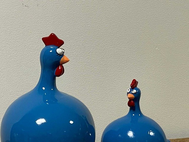 Set van 2 bolkippen h25cm & h14cm blue - afbeelding 2 van  2