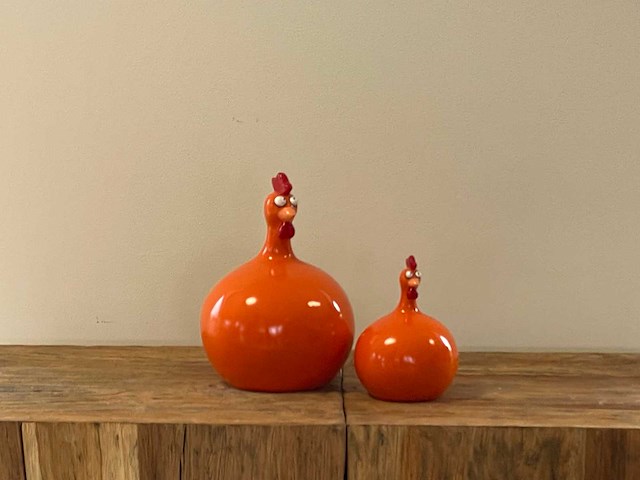 Set van 2 bolkippen h25cm & h14cm orange - afbeelding 2 van  2
