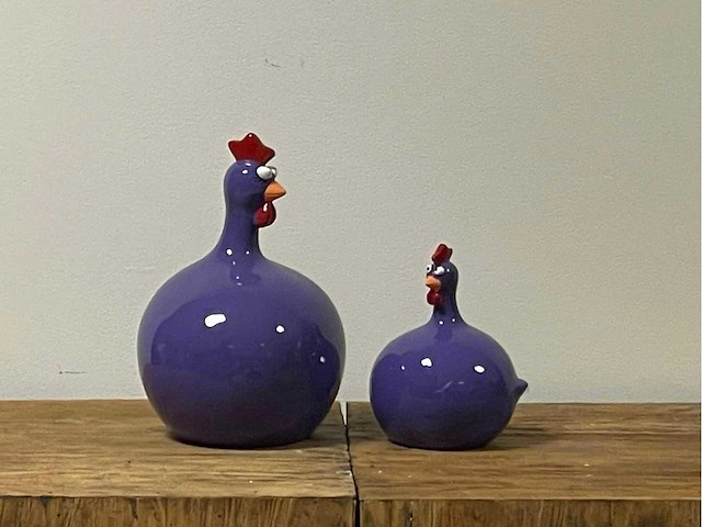 Set van 2 bolkippen h25cm & h14cm purple - afbeelding 1 van  2