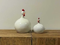 Set van 2 bolkippen h25cm & h14cm white - afbeelding 1 van  2