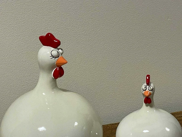 Set van 2 bolkippen h25cm & h14cm white - afbeelding 2 van  2
