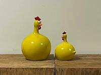 Set van 2 bolkippen h25cm & h14cm yellow - afbeelding 1 van  1