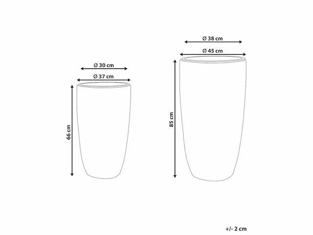 Set van 2 bruine polyrotan bloempotten - afbeelding 6 van  6