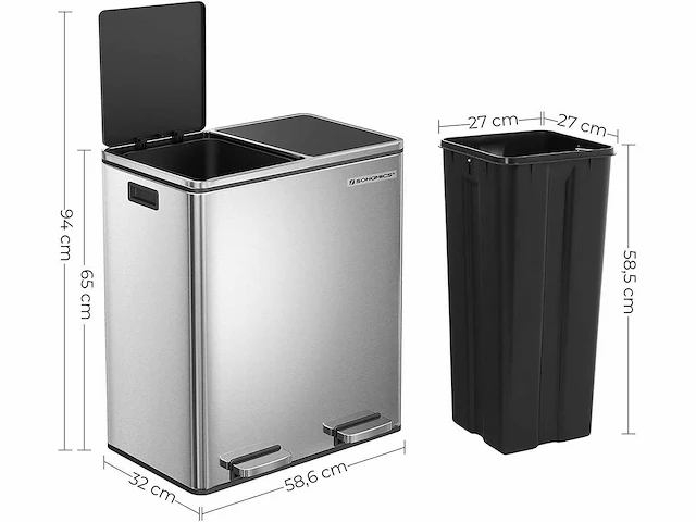 Set van 2 dubbele compartimenten 2 x 30l - afbeelding 2 van  9