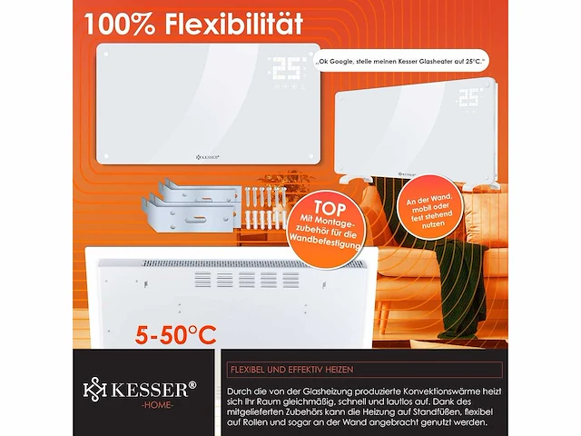 Set van 2 elektrische kachels 2500 watt - wifi - afbeelding 8 van  8