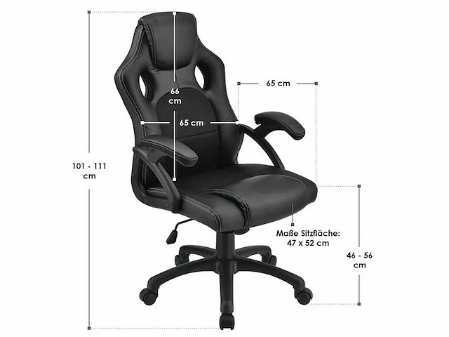Set van 2 gestoffeerde bureaustoelen met verstelbare rugleuning - afbeelding 8 van  8