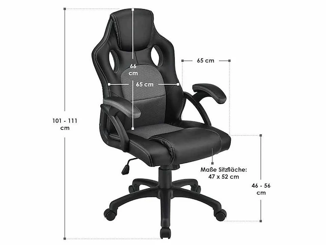 Set van 2 gestoffeerde bureaustoelen met verstelbare rugleuning - afbeelding 3 van  11