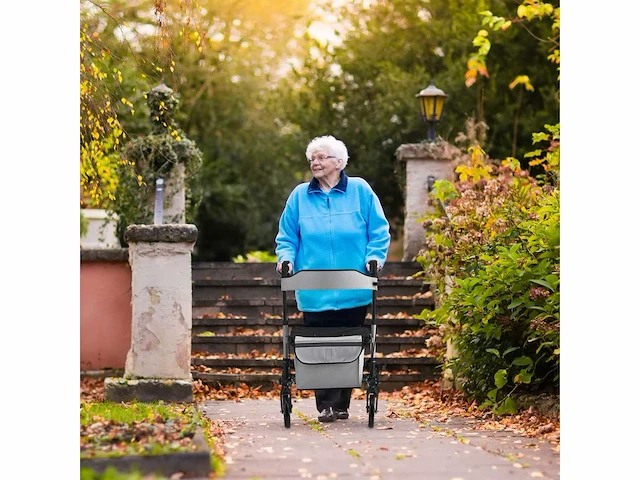 Set van 2 grijze rollators - opvouwbaar loophulpmiddel - afbeelding 1 van  5