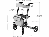 Set van 2 grijze rollators - opvouwbaar loophulpmiddel - afbeelding 4 van  5