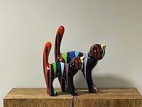 Set van 2 katten h41cm & h34cm zwart trash - afbeelding 2 van  2