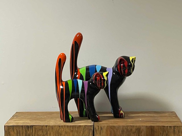 Set van 2 katten h41cm & h34cm zwart trash - afbeelding 2 van  2