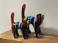 Set van 2 katten h41cm & h34cm zwart trash - afbeelding 1 van  2