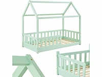 Set van 2 kinderbedden met valbeveiliging - 80x160 cm - afbeelding 1 van  2