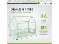 Set van 2 kinderbedden met valbeveiliging - 80x160 cm - afbeelding 2 van  2