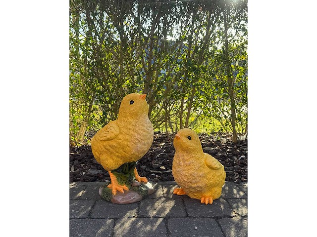 Set van 2 kuikens h45cm & h30cm - afbeelding 1 van  1