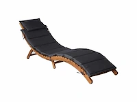 Set van 2 loungestoelen met kussen acacia wood grey