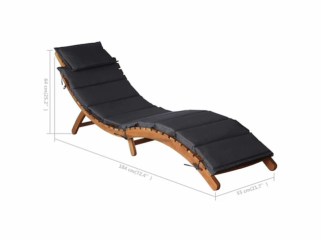 Set van 2 loungestoelen met kussen acacia wood grey - afbeelding 8 van  9