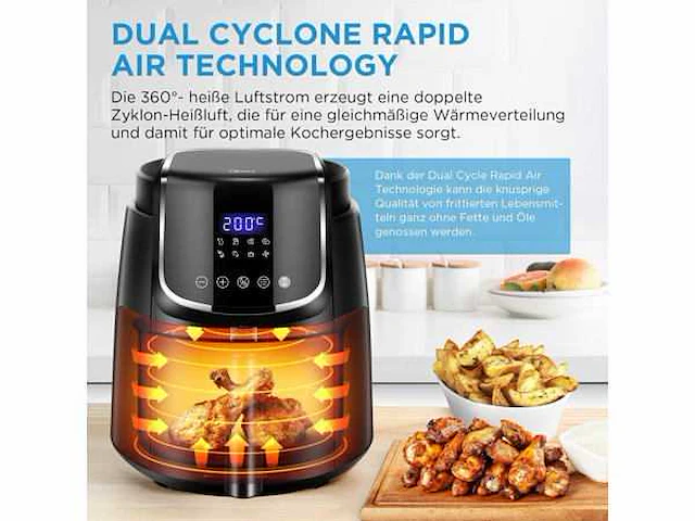Set van 2 midea olievrije friteuse 4l, airfryer 1500w - afbeelding 3 van  8