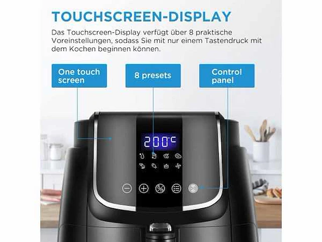 Set van 2 midea olievrije friteuse 4l, airfryer 1500w - afbeelding 5 van  8