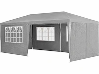 Set van 2 partytenten 3 x 6 m, grijs - tuinpaviljoen met dak en zijwanden - afbeelding 2 van  6