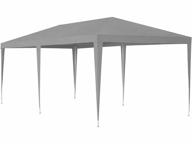 Set van 2 partytenten 3 x 6 m, grijs - tuinpaviljoen met dak en zijwanden - afbeelding 4 van  6