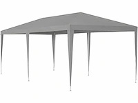 Set van 2 partytenten 3 x 6 m, grijs - tuinpaviljoen met dak en zijwanden - afbeelding 4 van  6