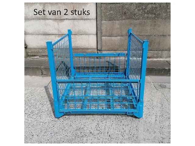 Set van 2 plooibare stapelbare gitterboxen 1130x1183x1090mm - afbeelding 2 van  4